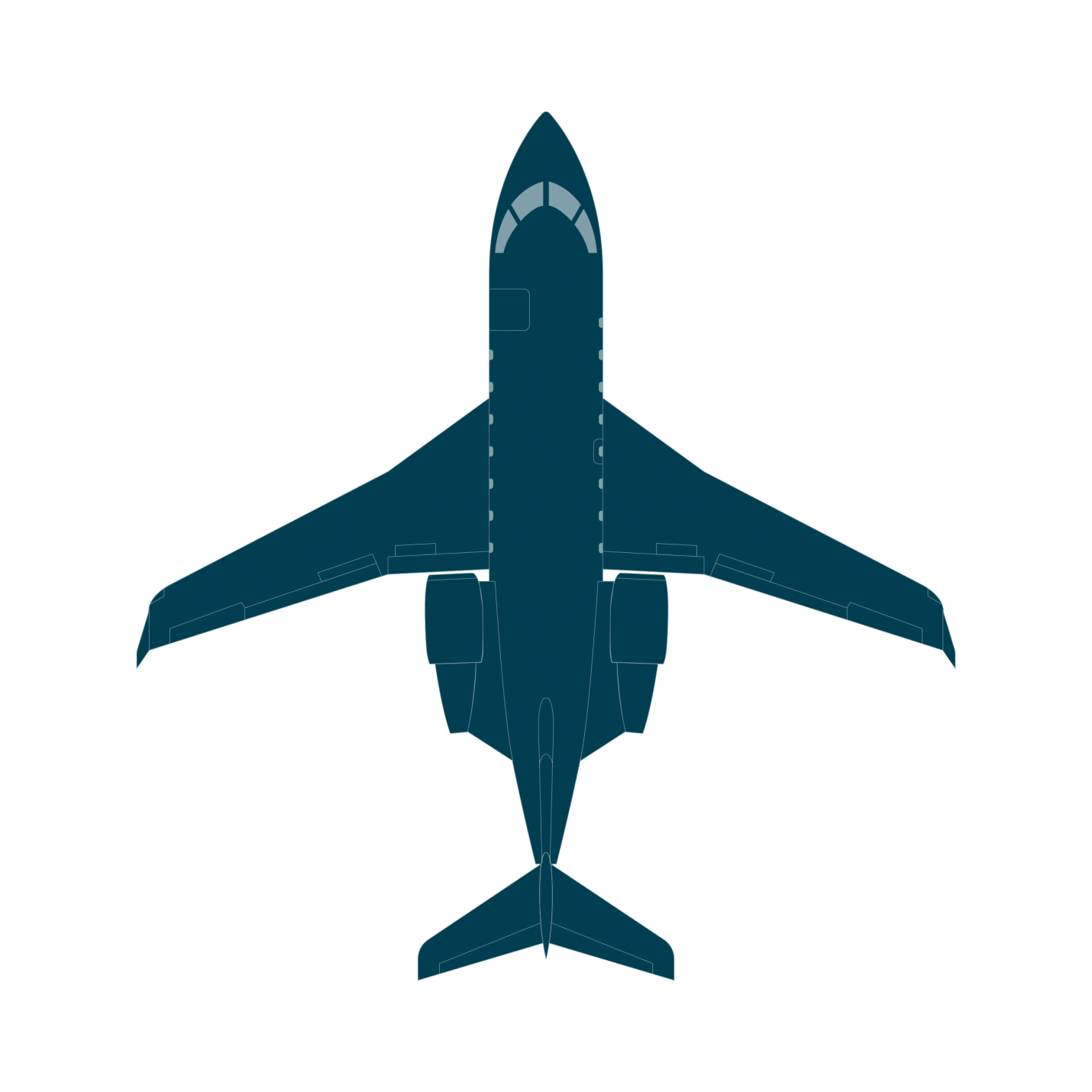 Challenger 650 top view CAD