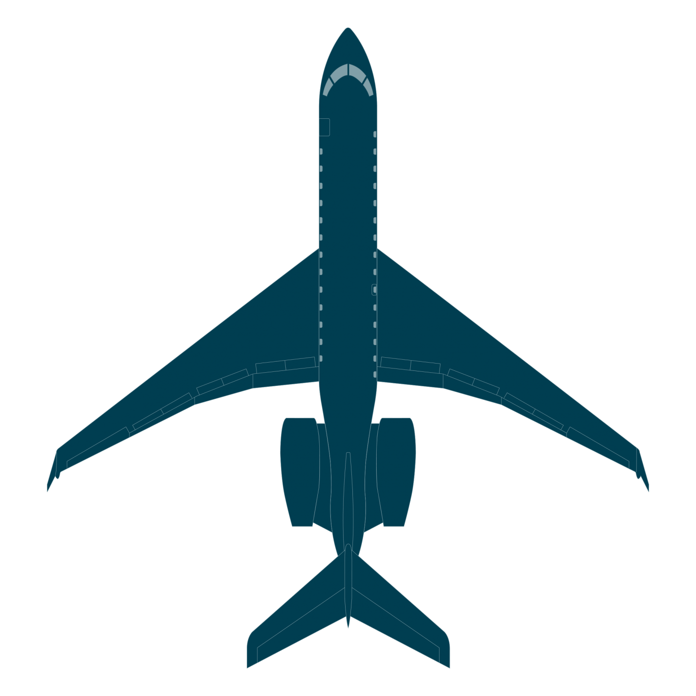 Global 6500 top view blueprint